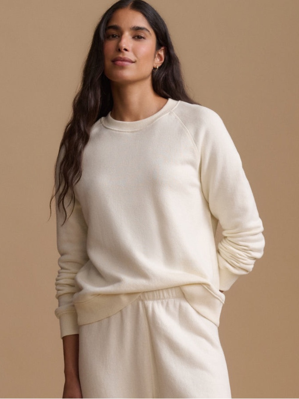 Jenni Kayne Saturday Sweatshirt Ivory Cream Size L